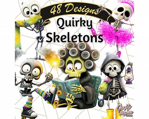 Quirky Skeleton Clipart PNG, Cute Halloween Skeleton Art, Funny Skeleton Clip Art, Spooky Skeleton PNG, Silly Halloween Bones Illustration - Etsy