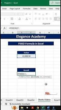 Fixed Formula in Excel🔥 #excel #msexcel #eleganceacademy #excelformula