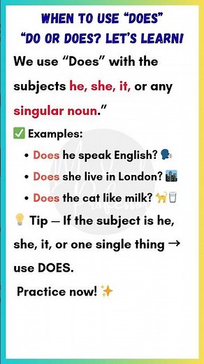 When to Use DOES in English | Easy Grammar Trick with Examples