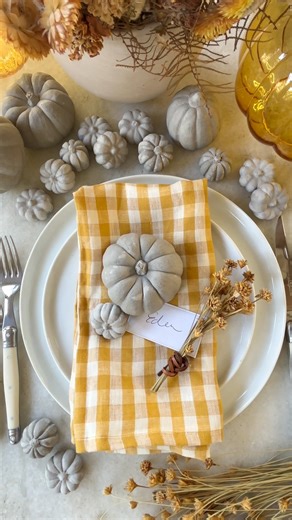 Concrete Pumpkin DIY: https://sugarandcharm.com/diy-concrete-pumpkins These are perfect for a Thanksgiving table and last forever!! #thanksgivingcrafts #pumpkins | Sugar and Charm