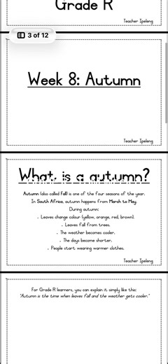 Grade R LTSM Week 8: Embracing Autumn Learning