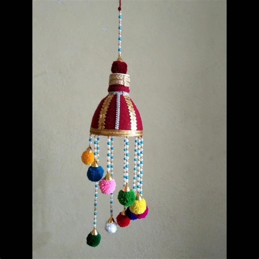 DIY Easy Woolen Jhumar Craft Idea/Plastic Bottle Craft🤩✨ #windchime #shorts #yutube #viralshors #diy