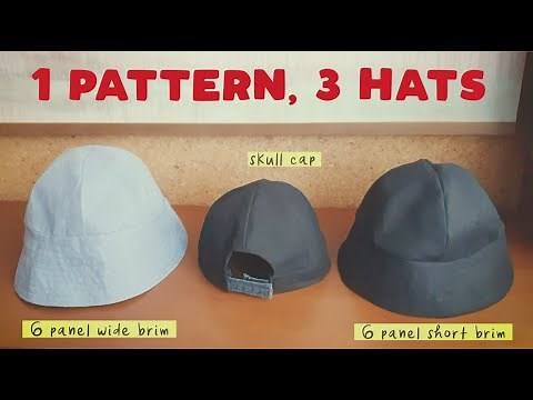 Sew 6 Panel Bucket Hat & Skull Cap ft. Free Pattern