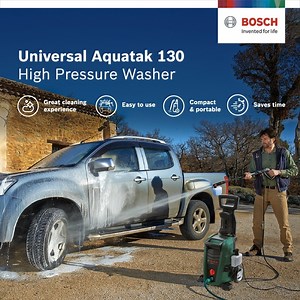 Experience a hassle-free, highly efficient cleaning performance with the Bosch Aquatak 130 High Pressure Washer. With greater convenience, comfort, mobility and sound management, the Aquatak 130 is the ideal solution to everyday cleaning and washing tasks.Click on Shop Now to know more. #BoschHGIndia #BoschHighPressureWasher | Bosch DIY and Garden India