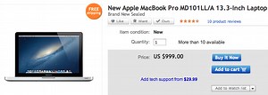 Apple MacBook Pro 13.3-Inch Laptop (NEWEST VERSION) $999   free shipping (Reg. $1,199)
