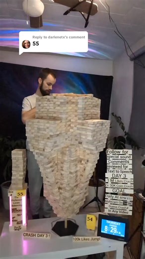 Jenga Tower Collapse: Attempting a Guinness World Record