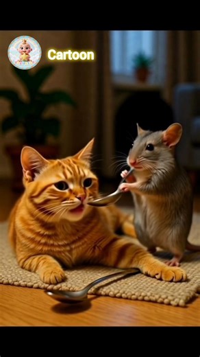 baby cartoon 😺 and mouse 🐭