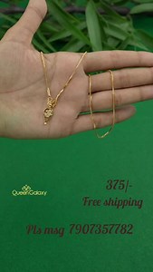 Rs375/- Goldplated 18 Inch Chain With Thali. 18 Inch Chain Rs275/- Thali Rs199/- Free shipping in India - Retail order@ DM/whatsapp - 917907357782 Order Now : www.queengalaxycollections.com Search Code: #necklace #onegramquality#combosetbracelet goldplatedchainsthalichainchainwithpendant adstonestud trendingreels wholesalejewelry | Queen Galaxy Collections