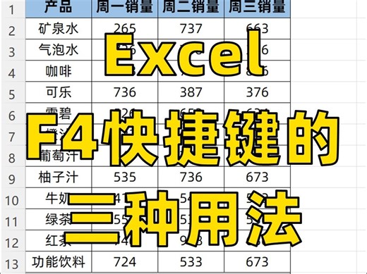 学会F4快捷键🔥工作效率提升百分百！💯