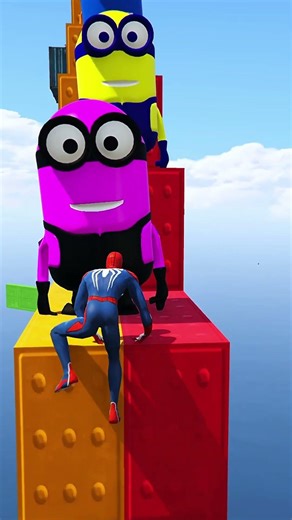 Ultimate Ragdoll Fight: Spider-Man vs Hulk & Minions GTA 5 Chaos Battle | #shorts #gtav #gta #gta5