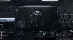 Hacker using modern tracking tech to steal confidential data. Hacker with spying tech tracking the target pc ip position on the world map. Tracking the hacker location with computer tech. Stock Video