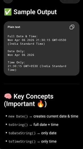 Javascript Program Date and Time #shorts