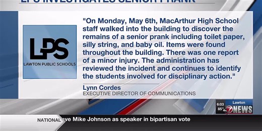 LPS investigating senior-prank gone wrong