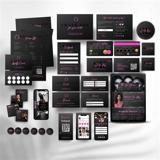 Hair Business Branding Kit: Salon Logo, Social Media (canva Template) - Etsy