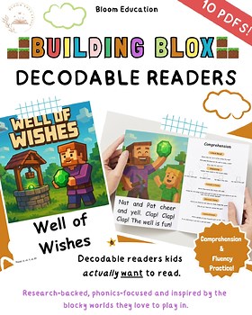 Minecraft Decodables | PDF Phonics Readers |  Levels 1-10 [Bundle]