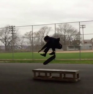 Evan Smith staying dry with this huge Kickflip! Video: Element | Street League Skateboarding