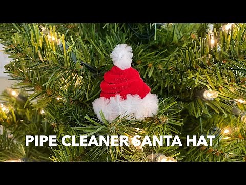 How to Make a Pipe Cleaner Christmas Santa Hat | Pipe Cleaner Craft