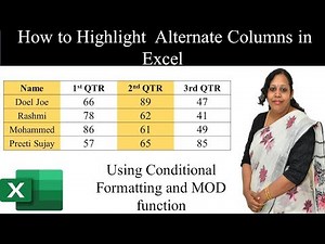 How to highlight alternate columns in excel using conditional formatting