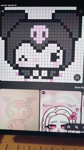 Kuromi Pixel Art: Coloring and Drawing Craft