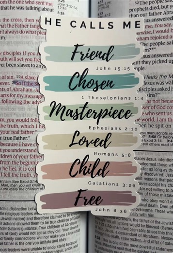 This sticker static cling can be stuck on the mirror for daily reminders, or windows, or any flat surface! Can be moved over and over with no messy residue! #Etsy#christiantiktok#Christianartist#dailyreminders#affirmation#Jesuscallsme