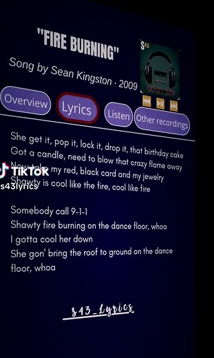 Fire Burning - Sean Kingston Lyrics