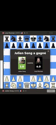 🔥 Julien Song 🇫🇷 vs. Levy Rozman 🇺🇸 — on Chess.com♟️ Gotham vs. Song 2026⏱️ Blitz 3+2 #shorts