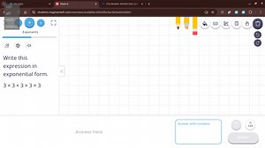 Write this expression in exponential form.  3 \times 3 \times 3... | Filo