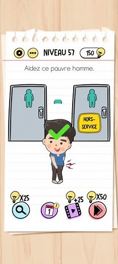 Brain test niveau 57 - Aidez ce pauvre homme