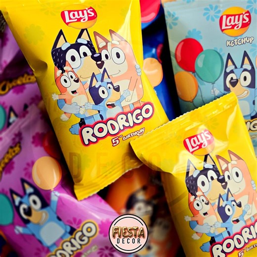 Personalized Chip Bag Favors | Custom Party Theme | Bluey, Sonic, Gabby Birthday Supplies | 12 Pack, Unfilled - Etsy