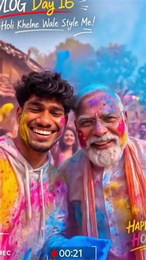 PM Modi Ji Ne Mujhe Rang Lagaya 😱🎨 | Holi With PM Modi 😂 #shorts