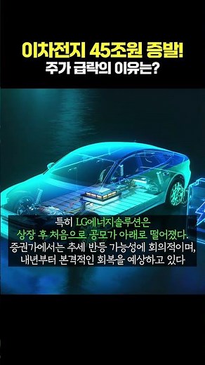 이차전지 45조원 증발! 주가 급락의 이유는?