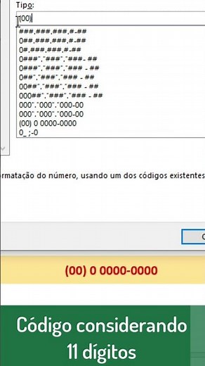 Formatação personalizada no Excel