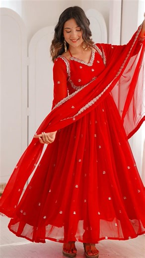 Plain Anarkali design for Party wear/anarkali dress ke gale ki design/anarkali suit design #fashion