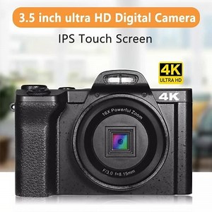 Caméra Numérique 4K FHD 48AJ,Caméscope Vidéo,Zoom Numérique 16x,Wifi,avec Écran Ips de 3.5 Pouces[F206038174]