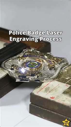 ⚡ Watch how a police badge is engraved with precision laser technology.