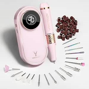 YOKE FELLOW Nail Drill Machine - 40000 RPM Electric Nail File Nail Drills for Acrylic Nails Professional with 12 Drill Bits Manicure Pedicure Polishing Nail Drill for Home Use