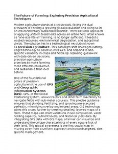 Future of Farming in Agriculture Worksheet for SubPlan & Homework