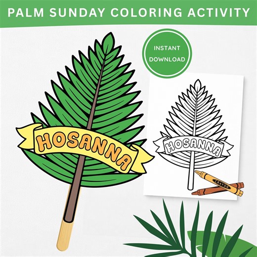 Printable Palm Sunday Coloring Page Hosanna, Palm Sunday Craft, Kids Sunday School Activity, Bible Printable Easter Religious Jesus Holiday - Etsy Australia