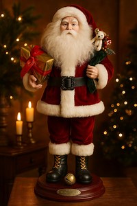Vintage Old World Santa Figurine, 18" Velvet Suit, Holiday Decor - Etsy