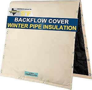 Cholila Cover Backflow Preventer Cover Insulated 24"W x 24"H for IN-WALL Pipes with Aluminum Foil Backflow Insulation Cover with Thicker 7 Layers Fabric, Sprinkler Covers for Outside Pipe Traversable