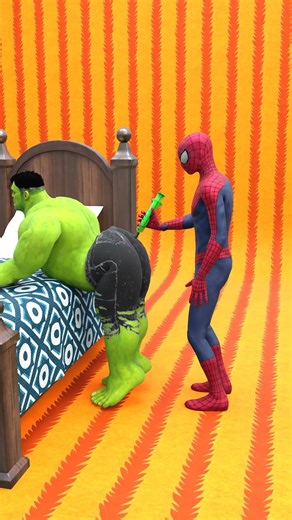 Spiderman injects hulk 😂😊