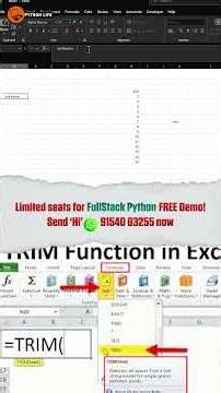 TRIM Function in Excel Remove Extra Spaces Easily | Excel Trim | Python Life