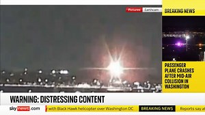 276K views · 1.4K reactions | CCTV captured the moment the American Airlines passenger jet collided mid-air with a military helicopter. The air traffic control audio leading up to the moment has also been released. Latest: https://trib.al/ngPtWXf  Sky 501, Virgin 602, Freeview 233 and YouTube | Sky News | Facebook