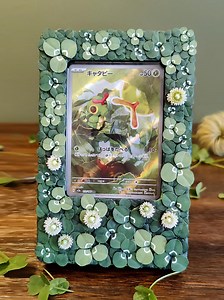 Trading Card Frame - Hand Painted Pokemon Card Holder, Tabletop & Wall Display - Grass, Clover Patch - Etsy