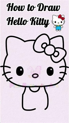 How to Draw Hello Kitty | Drawing Animations for Kids Toddlers Preschoolers #pinkbutterflyart