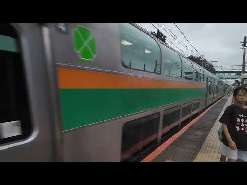 E 231系 10両編成が 根府川駅に高速入線