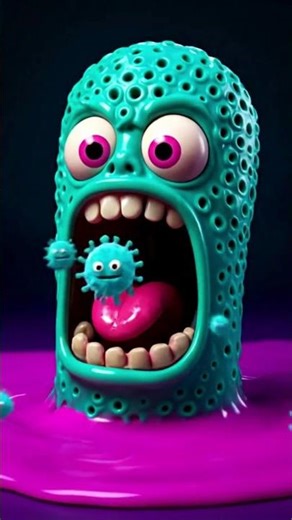 “The Neon Monster Awakens — A Glowing 3D Creature from the Digital Void ⚡👁️”