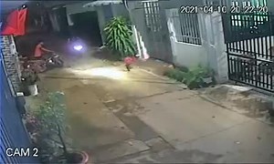 Kid Hit By Motorcycle While Crossing The Road