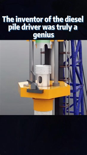 The inventor of the diesel pile driver was truly a genius #know #knowledge #facts #science