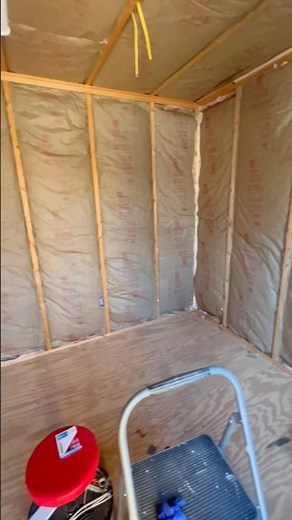 First time wiring and insulating a shed. #shed #building #mancave